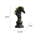 Black and gold chess pieces figurines living room decor by Decorbites