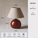 GobekUsa Chestnut Glass Table Lamp LED E27 Desk Light for Bedroom Living Room