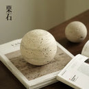 GobekUsa Chestnut Stone Wabi Sabi Wind Round Ball Geometric Rock Ornament Figurines