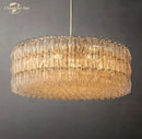 GobekUsa Chiara Clear Glass Modern Black Chandelier for Living Room Dining Kitchen