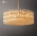 GobekUsa Chiara Clear Glass Modern Black Chandelier for Living Room Dining Kitchen