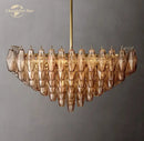 GobekUsa Chiara Glass LED Square Chandelier for Living Dining Room Lighting
