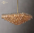 GobekUsa Chiara Glass LED Square Chandelier for Living Dining Room Lighting