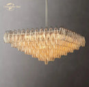 GobekUsa Chiara Glass Square LED Chandelier Pendant Light Fixture - Modern Hanging Lamps