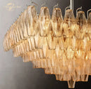 GobekUsa Chiara Glass Square LED Chandelier Pendant Light Fixture - Modern Hanging Lamps