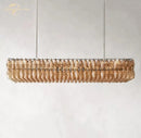 GobekUsa Chiara Smoke Glass Linear Chandelier for Dining & Living Room