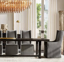 GobekUsa Chiara Smoke Glass Tiered Chandelier - Modern Large Rectangular Hanging Lights