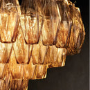 GobekUsa Chiara Smoke Glass Tiered Chandelier - Modern Large Rectangular Hanging Lights