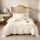 GobekUsa Chic Flowers Embroidery Bedding Set, 100% Cotton, 400TC