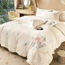 GobekUsa Chic Flowers Embroidery Bedding Set, 100% Cotton, 400TC