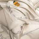 GobekUsa Chic Flowers Embroidery Luxury Bedding Set - 1000TC Egyptian Cotton 4Pcs