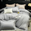 GobekUsa Chic Flowers Embroidery Luxury Bedding Set - 1000TC Egyptian Cotton 4Pcs