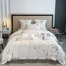 GobekUsa Chic Flowers Embroidery Princess Bedding Set - 100% Egyptian Cotton - Duvet Cover, Sheet, Pillowcases
