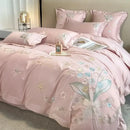 GobekUsa Chic Flowers Embroidery Princess Bedding Set - 100% Egyptian Cotton - Duvet Cover, Sheet, Pillowcases
