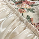 GobekUsa Chic Flowers Jacquard Cotton Bedding Set with Ruffles