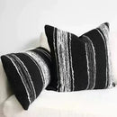 Chic pillow cover set black & white knit living room decor by Decorbites