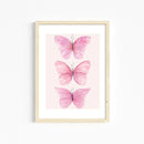 Chic pink watercolor wall art set girls bedroom decor by Decorbites