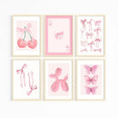 Chic pink watercolor wall art set girls bedroom decor by Decorbites