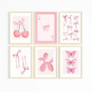 Chic pink watercolor wall art set girls bedroom decor by Decorbites