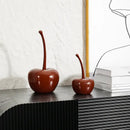 GobekUsa Chic Red Cherries Resin Ornaments for Home Decor and Table Accessories