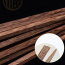 Elegant engraved gold and wood chopsticks set dining room decor by Decorbites