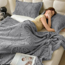 GobekUsa Chiffon Butterfly Jacquard Throw Blanket, Soft & Cozy Shawl for Couch/Bed