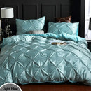 GobekUsa Chiffon Flower Design Duvet Cover Set with Pillow Cases - Soft Polyester Bedding