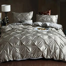 GobekUsa Chiffon Flower Design Duvet Cover Set with Pillow Cases - Soft Polyester Bedding