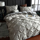 GobekUsa Chiffon Flower Design Duvet Cover Set with Pillow Cases - Soft Polyester Bedding