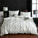 GobekUsa Chiffon Flower Design Duvet Cover Set with Pillow Cases - Soft Polyester Bedding