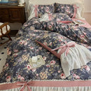 GobekUsa Chiffon Lace Ruffles Princess Egyptian Cotton Bedding Set