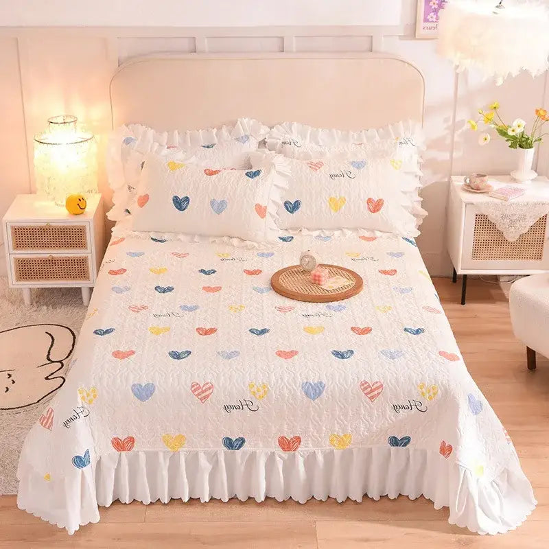 GobekUsa Chiffon Quilted Bed Spread Set - Queen Size Cotton Bedspread Cover, photo 16 of 20