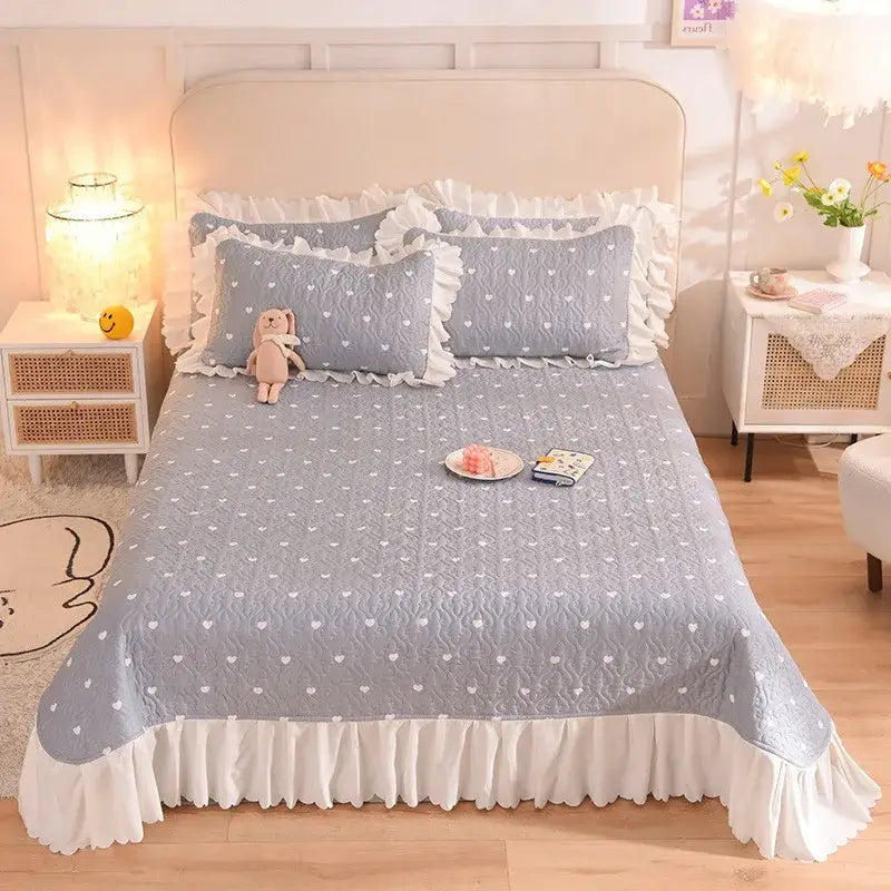 GobekUsa Chiffon Quilted Bed Spread Set - Queen Size Cotton Bedspread Cover, photo 17 of 20