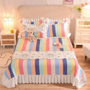 GobekUsa Chiffon Quilted Bed Spread Set - Queen Size Cotton Bedspread Cover