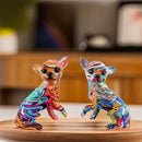Psychedelic graffiti chihuahua dog ornament living room decor by Decorbites