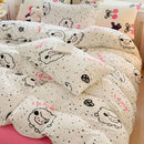 GobekUsa Children Cartoon Print Bedding Set, Double-Layer Yarn Quilt Cover, Cozy Bedroom Decor