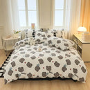 GobekUsa Children Cartoon Print Bedding Set, Double-Layer Yarn Quilt Cover, Cozy Bedroom Decor