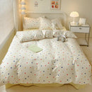 GobekUsa Children Cartoon Print Bedding Set, Double-Layer Yarn Quilt Cover, Cozy Bedroom Decor