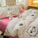 GobekUsa Children Cartoon Print Bedding Set, Double-Layer Yarn Quilt Cover, Cozy Bedroom Decor