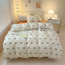 GobekUsa Children Cartoon Print Bedding Set, Double-Layer Yarn Quilt Cover, Cozy Bedroom Decor