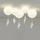 GobekUsa Children Nordic Bear Astronaut LED Ceiling Chandelier - Kid's Theme Decor