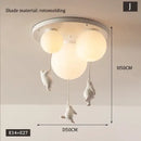 GobekUsa Children Nordic Bear Astronaut LED Ceiling Chandelier - Kid's Theme Decor