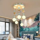 GobekUsa Children's Carousel LED Chandeliers: Nordic Princess Decor Pendant Lights for Living Room