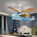 GobekUsa Children's Room Airplane Helicopter Fan Light - Creative Boy Bedroom Ceiling Light