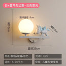 GobekUsa Children's Room Bedside Lamp: Creative Cartoon Eye Protection Led Wall Art Sconce