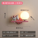 GobekUsa Children's Room Bedside Lamp: Creative Cartoon Eye Protection Led Wall Art Sconce