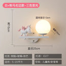 GobekUsa Children's Room Bedside Lamp: Creative Cartoon Eye Protection Led Wall Art Sconce