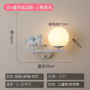 GobekUsa Children's Room Bedside Lamp: Creative Cartoon Eye Protection Led Wall Art Sconce