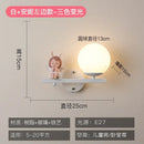 GobekUsa Children's Room Bedside Lamp: Creative Cartoon Eye Protection Led Wall Art Sconce
