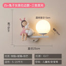 GobekUsa Children's Room Bedside Lamp: Creative Cartoon Eye Protection Led Wall Art Sconce